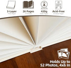 Vienrose Scrapbook Photo Album, 11x8.5 Inch, 26 Pages, Beige - Image 5