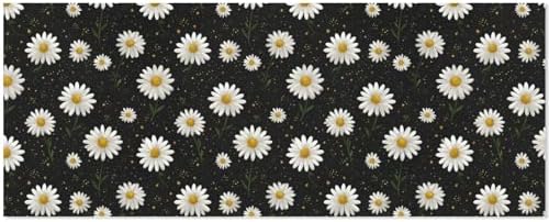 susiyo 2 Rolls White Daisies on Black Background Birthday Wrapping Paper Roll - Mini Wrapping Paper for Christmas, Party, Holiday, Father's Day, Baby Shower,Wedding by susiyo