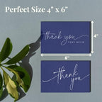 Thank You Cards | Bulk Greeting Cards | 100 Pack (Navy Blue) - Image 3