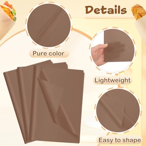 500 Sheets Brown Tissue Paper Bulk 15 x 20 Inch for Fall Harvest Gift Bags - Image 4
