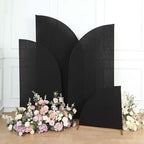 Efavormart Set of 4 Black Spandex Half Moon Arch Covers, Custom Fit Chiara Backdrop Slipcovers 2.5ft-7ft for High-Contrast Modern Galas and Studio Sets by efavormart