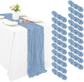 20 Pack Cheesecloth Table Runner 17 x 108 Inch, Dusty Blue by REWOMC