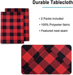 Hiasan Red and Black Plaid Tablecloth Waterproof, 2 Pack, 60 x 84 inch - Image 3