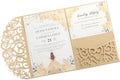 Gold Wedding Invitation Blank Bridal Shower Invitations with Rsvp Cards by AdasBridal