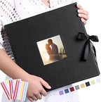 Vienrose Scrapbook Photo Album, 12x12 Inches, 80 Pages, Black, Silk Ribbon by Vienrose