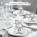 Roowest 4 x 6 Inch 100 Pcs Thank You Satin Gift Bags, Silver - Image 5