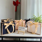 TKSBAG 100 Pack Navy Blue and Gold Gift Bags with Bow Handles, 6.4×3.1×5.1 In Small Thank You Bags Bulk for Birthday, Weddings, Baby Shower, Party Favors, Fathers' Day - Image 6