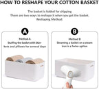 MiniArk Large Storage Baskets for Shelves, 17 x 13 x 7.5” Closet Organizers Bins for Clothes Blanket Towels, Baby Nursery, Toy Baskets Box, Woven Rope Baskets, 2 Packs Off White - Image 7