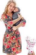Mommy and Me Robe and Swaddle Set | Maternity Robe Matching Baby Girl, Boy by ECOBABYMadeWithLove