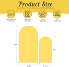 Yellow Arch Backdrop Cover 2 Set - 6.6FT, 5FT Spandex Fitted Wedding Arch Stand Covers Round Top Chiara Arch Backdrop Stands Cover for Birthday Parties Banquet Photo Background Decoration - Image 2