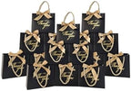 TKSBAG 100 Pack Small Thank You Gift Bags with Handles, 5.5''x 2.3''x4.7'' Mini Black Gift Bags Bulk for Baby Shower, Birthday, Wedding, Party Favors, Mother's Day by TKSBAG
