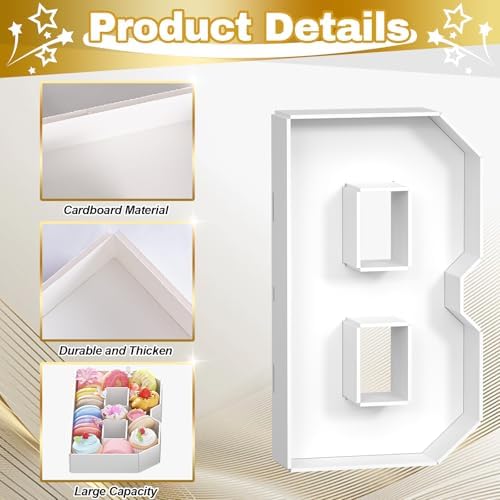 BABY Charcuterie Board Letters Fillable, BABY Cardboard Letters for Charcuterie, White BABY Letters for Baby Shower Gender Reveal Birthday Decoration, BABY Letter Tray for Food Chocolate Cupcake Candy - Image 4