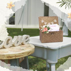 Geelin Seagrass Wedding Card Basket with Card Banner,14 Inch,Coffee - Image 6