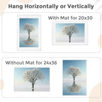 24x36 Metal Picture Frame For Wall With Mat For 20x30, 24''x36'' Aluminum Photo Frames With Tempered Glass For Home Decor, Minimalist Modern Poster Frame Horizontal And Vertical Formats, Silver - Image 2