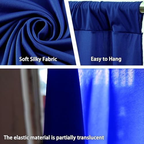 10 x 10 Feet Blue Backdrop Curtain for Partie, Background Curtains for Photoshoot, Birthday, Wedding, Halloween, Thanksgiving, Christmas Day, New Year Party Decorations 5Ft x 10Ft, 2 Panels - Image 3