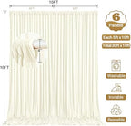 30x10FT Backdrop Curtains with Rod Pockets - Wrinkle Free Photo Stage Backdrop 6 Panels Curtains Drapes for Photography Wedding Party Baby Shower Decorations (Beige) - Image 5