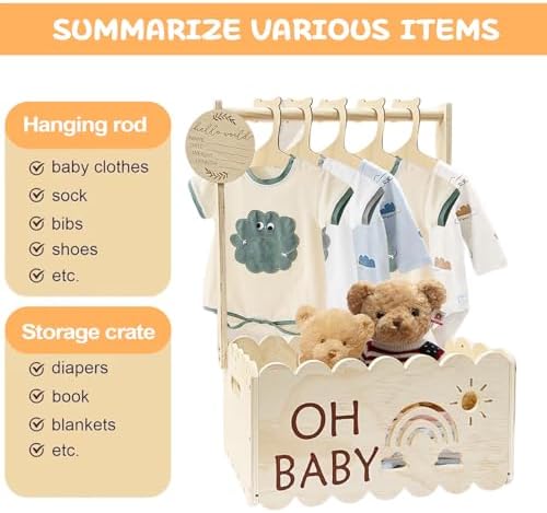 Infant Shower Crate Storage Bin Container Decorative Box Display - Image 6