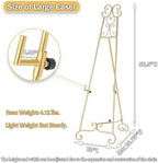 Metal Large Free Standing Adjustable Display Stand Scroll Easel with Chain Support, Gold Easel Stand for Sign, Heavy Duty Easel for Mirror, Wedding, Picture Frame (No Installation Required) - Image 5
