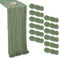 12 Pack Sage Green Cheesecloth Table Runner 10Ft 23 x 120 Inch by RestfulGlow