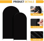 Thick Arch Backdrop Cover 7.2 & 6FT, Black Spandex Chiara Arch Covers Stretchy Backdrop with Zipper Set of 2 Fitted Balloon Stand Cover for Birthday Graduation Party(No Arch Stand) - Image 3