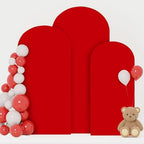 FOTSHARER Red Arch Cover Set of 3 Spandex Fitted Wedding Arch Cover 6FT 6.6FT 7.2FT Round Top Arch Cover Backdrop Fabric for Metal Arch Chiara Arch Backdrop Stand Cover for Baby Shower Birthday Decor - Image 5