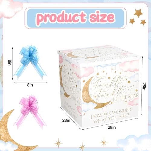 AmazingSpark 28in Giant Gender Reveal Gift Box Kit, Twinkle Little Star - Image 3