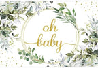 10x6.5ft Eucalyptus Oh Baby Shower Decorations Backdrop Green Leaves Gender Reveal Background Greenery Spring Leaf Boy Girl Baptism Party Announce Pregnancy Birthday Banner Photo Booth - Image 3