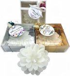 Giftsupstore Wedding Favor Guest Bulk – 75 Set of Scented Lotus Shaped Candle Party Favors – Custom Baby Shower Gifts, Bridal Shower & Personalized Bachelorette Party Favors for Adults - White by GiftUp