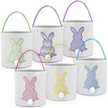 Honeydak 6 PCS Easter Baskets for Kids Fine-lined Wavy Bunny Tote Bags by Honeydak