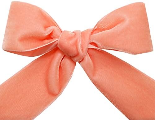 Morex Ribbon 012 Nylvalour Swiss Velvet Ribbon, Coral - Image 3