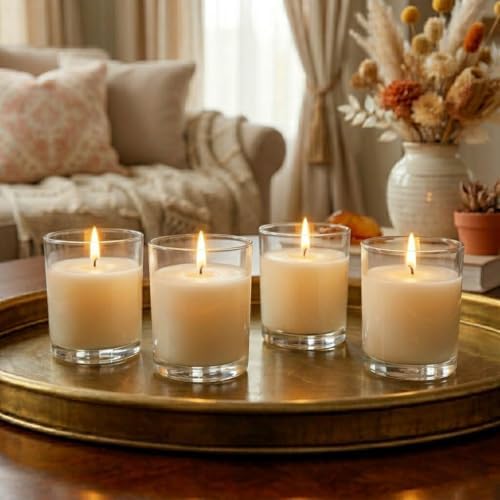 Set of 72 Richland Votive Candles Ivory Unscented and 72 Clear Glass Eastland Votive Holders - Image 7