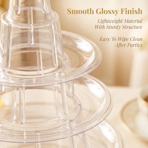 6 Tiers Clear Macaron Tower Stand, 2 Pcs Plastic Macaron Display Holder - Image 3