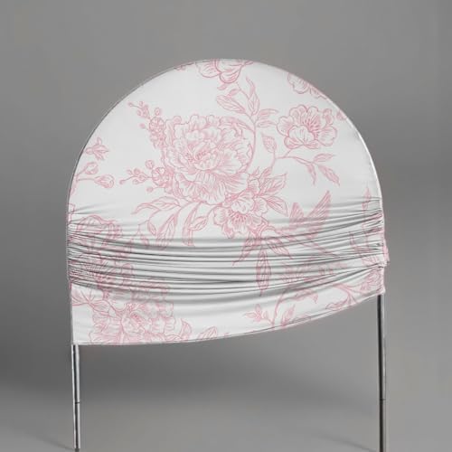 Pink Floral Arch Backdrop Cover Toile Bride to Be Baby Shower Girl Party Chiara Arched Frame Bow Flowers 1st Wedding Birthday Parties Decorations (6FT,4645) - Image 3
