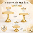 3 Pack Gold Cake Stand, 8 10 12 Inch Tiered Display - Image 2