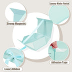 Aimyoo 5 Pack Light Blue Gift Box with Ribbon, 11.5x8.6x4.1 inch Groomsman Proposal Box for Presents with Magnetic Closure Lids, Rectangle Collapsible Luxury Box for Wedding, Christmas, Birthday - Image 4