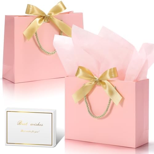 DOYIDE 30 Pack Gift Bags Medium Size with Ribbon &Tissue Paper, 9"x7"x3.1" by DOYIDE