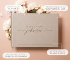 Personalized Guest Book - 11.5" x 8.5" Custom Bride & Groom Names with Bookmark and Hard Cover 140 GSM Blank Pages, for Weddings Guest Book, Engagements, Birthdays, Special Events, Taupe - Image 2