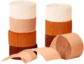 8 Rolls 4.5cm x 25m Colored Crepe Paper Streamers Wedding Backdrop Paper Streamers Bridal Shower Streamers Party Paper Ribbon Decorations for Baby Shower Birthday Brown Orange Light Brown Beige by Unknown