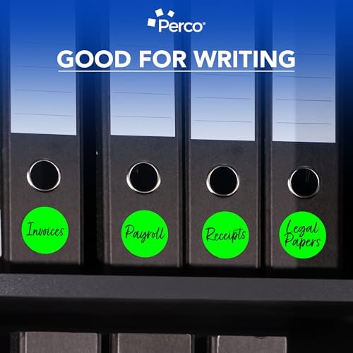 Perco Neon Green Perforated Round Circle Dot Sticker 3-Inch Labels — 10 Rolls, 5,000 Stickers—Available, Ready & Promo Signage, High Visibility, Strong Adhesive —Made in USA - Image 6