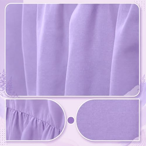 Moukeren 120"x60" Ruffled Tablecloth Table Cover, Purple, Classic - Image 4