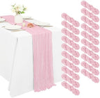 20 Pack Cheesecloth Table Runner 17 x 108 Inch, Light Pink by REWOMC
