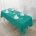 Fokitut 2 Pack Waterproof Rectangle Tablecloth, 90x132 Inch,Stain Resistant and Wrinkle Polyester Table Cloth, Fabric Table Cover for Kitchen Dining, Wedding, Party, Holiday Dinner-Turquoise - Image 5