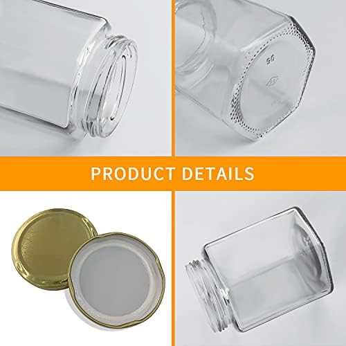 12 Pack 16 oz Hexagon Honey Jars with Dippers - Image 3