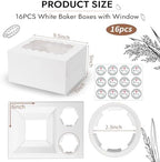 JCD 16 Packs Bento Cake and Cupcake Clear Lid with 2 Cupcake Holes - Cake and Cupcakes Boxes - Pastry Sweets Bento Box with Cupcake Insert for Family Birthday Party Mother's day(1+2/16Pcs) - Image 2