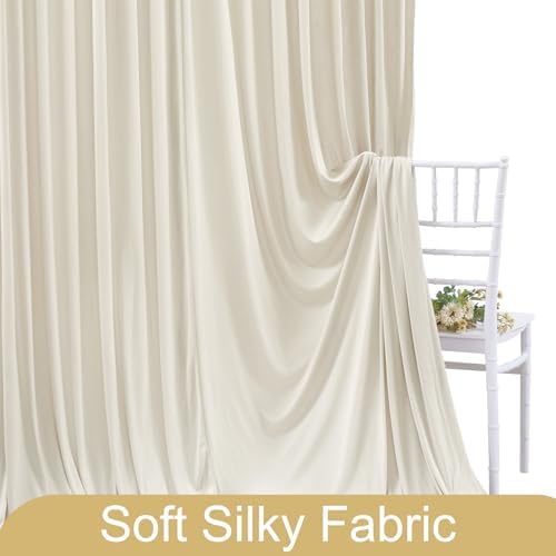 10 Panels Beige Backdrop Curtain for Baby Shower Wrinkle Free 50ft x 10ft Backdrop Drapes Panels for Parties Wedding Bridal Shower Birthday Photo Photography Fabric Background Decoration - Image 6