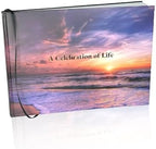 LIFETOO Ocean Funeral Guest Book w/Pen (12" x 8", 400+ Guests), Celebration of Life Guest Books, Memorial Service Guest Book Sign for Funerals | Guest Book for Funeral, Memory Book for Funeral Guest by LIFETOO