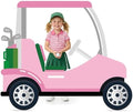 3.94 Ft Pink Golf Cart Corrugated Plastic Standee Photo Prop by WelcometoLawnIdyll