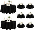 Fitable 8 Pack Black Round Tablecloths 70 Inch for 36"-48" Tables by Fitable