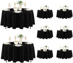 Fitable 8 Pack Black Round Tablecloths 70 Inch for 36"-48" Tables by Fitable