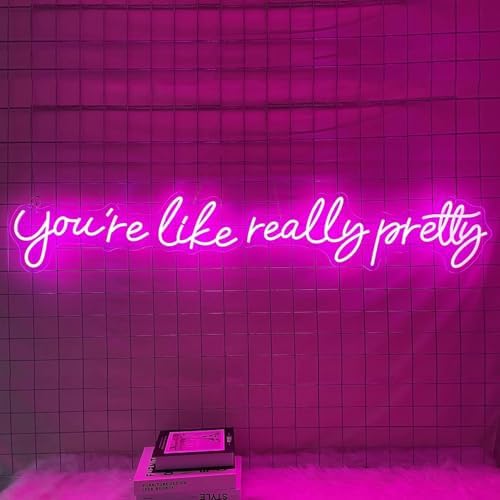 You're Like Really Pretty Neon Signs for Wall Decor, 56.34" Pink Light - Image 3